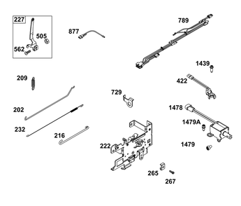 Controls Group Diagram and Parts List for 31S777-0003-B5 200000 - 399999 Briggs and Stratton Engine